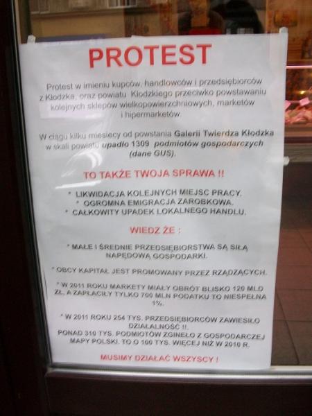 Protest kupców z Kłodzka